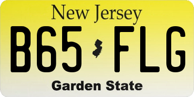 NJ license plate B65FLG
