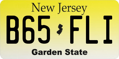 NJ license plate B65FLI