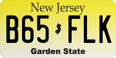 NJ license plate B65FLK