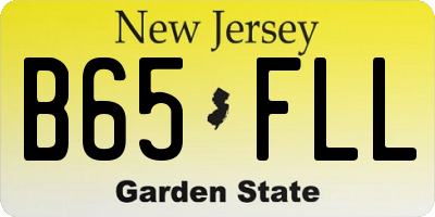 NJ license plate B65FLL