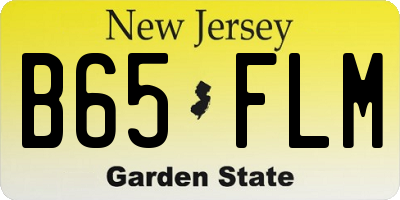 NJ license plate B65FLM
