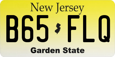 NJ license plate B65FLQ