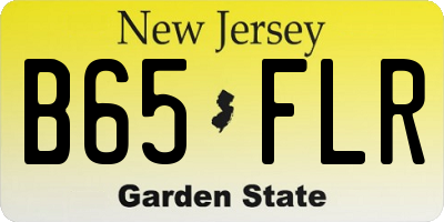 NJ license plate B65FLR