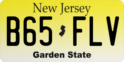 NJ license plate B65FLV
