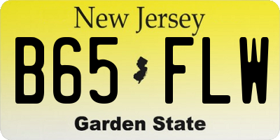 NJ license plate B65FLW