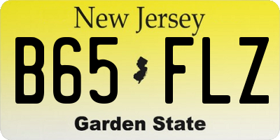 NJ license plate B65FLZ
