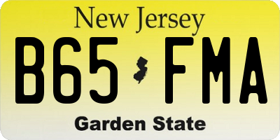 NJ license plate B65FMA