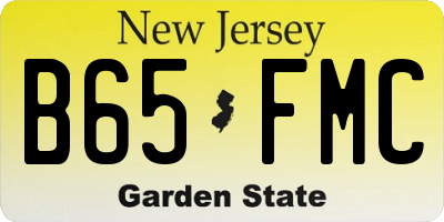 NJ license plate B65FMC