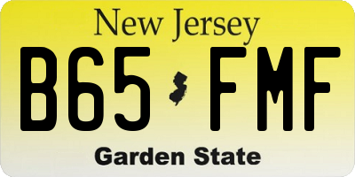 NJ license plate B65FMF