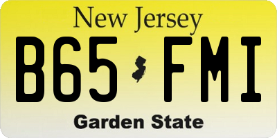 NJ license plate B65FMI
