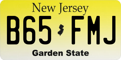 NJ license plate B65FMJ