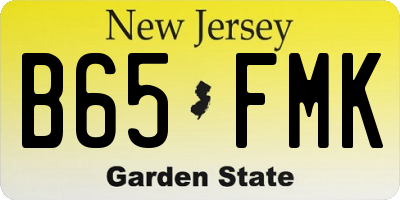 NJ license plate B65FMK