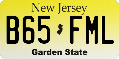 NJ license plate B65FML
