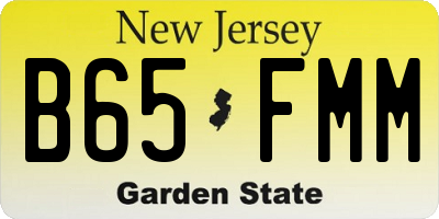 NJ license plate B65FMM