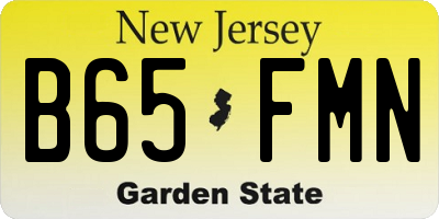 NJ license plate B65FMN