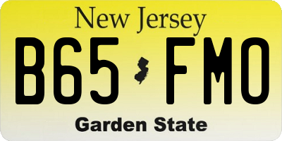NJ license plate B65FMO