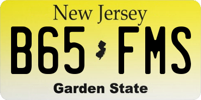 NJ license plate B65FMS