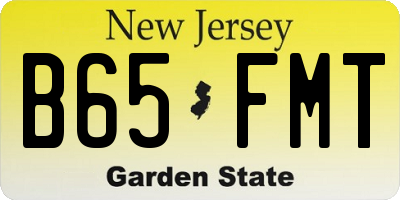 NJ license plate B65FMT