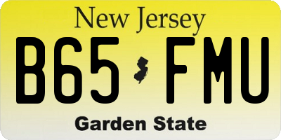 NJ license plate B65FMU