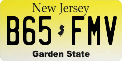 NJ license plate B65FMV