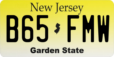 NJ license plate B65FMW