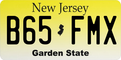 NJ license plate B65FMX