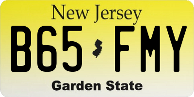NJ license plate B65FMY