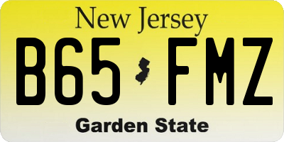 NJ license plate B65FMZ