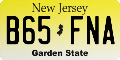 NJ license plate B65FNA