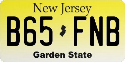 NJ license plate B65FNB