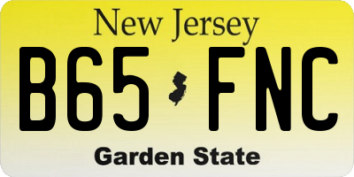NJ license plate B65FNC
