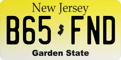 NJ license plate B65FND