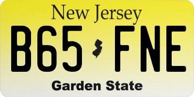 NJ license plate B65FNE