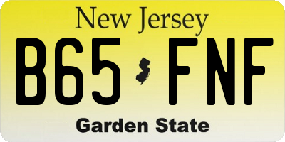 NJ license plate B65FNF