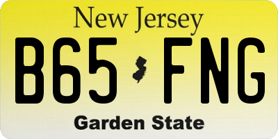 NJ license plate B65FNG
