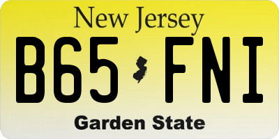 NJ license plate B65FNI