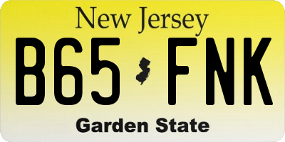 NJ license plate B65FNK