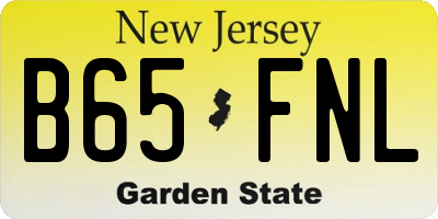 NJ license plate B65FNL