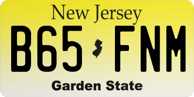NJ license plate B65FNM