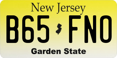 NJ license plate B65FNO
