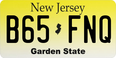 NJ license plate B65FNQ