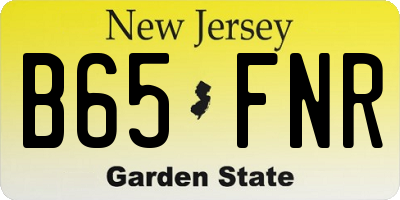 NJ license plate B65FNR