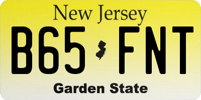 NJ license plate B65FNT