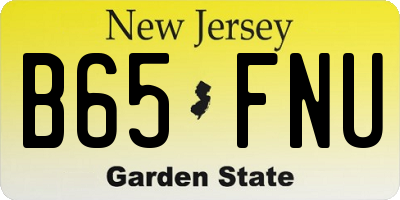 NJ license plate B65FNU