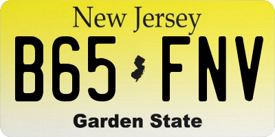 NJ license plate B65FNV