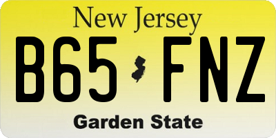 NJ license plate B65FNZ