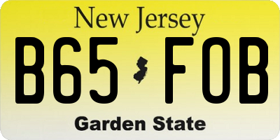 NJ license plate B65FOB