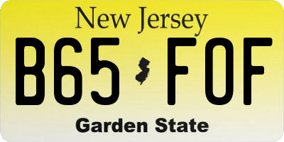 NJ license plate B65FOF
