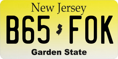 NJ license plate B65FOK
