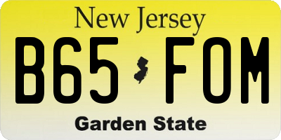 NJ license plate B65FOM